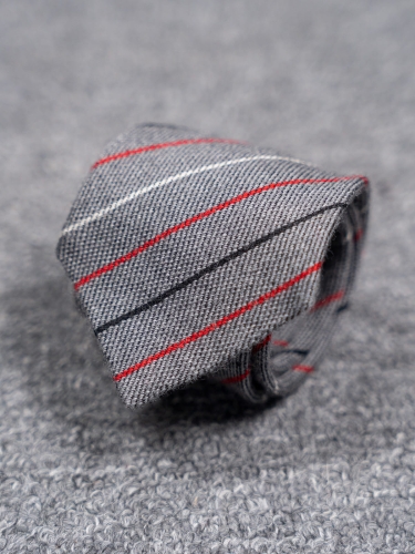 Szary wełniany regimental w cienkie pasy Earl