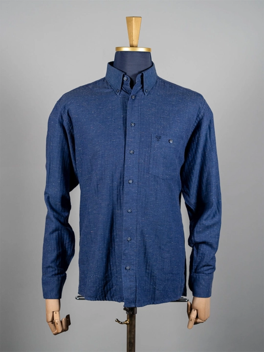 Jasnogranatowa koszula bd  z przetknięciami Casa Moda r. XL