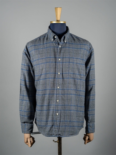 Flanelowa koszula bd w kratkę i z łatami na łokciach Land’s End r. XL