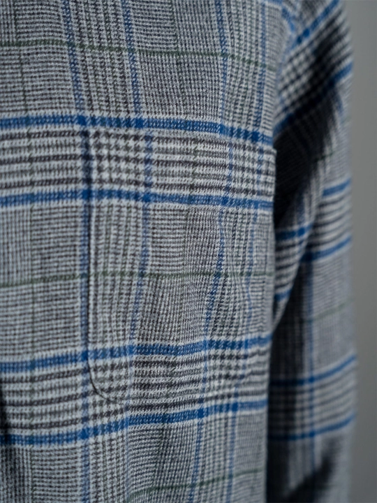 Flanelowa koszula bd w kratkę i z łatami na łokciach Land’s End r. XL