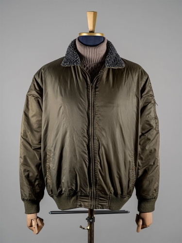 Militarna kurtka bomber z kożuchowym kołnierzem vintage r. XL