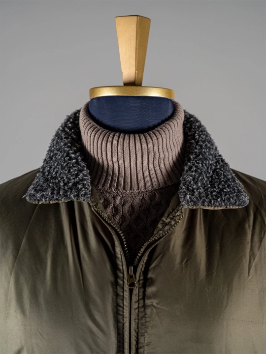 Militarna kurtka bomber z kożuchowym kołnierzem vintage r. XL