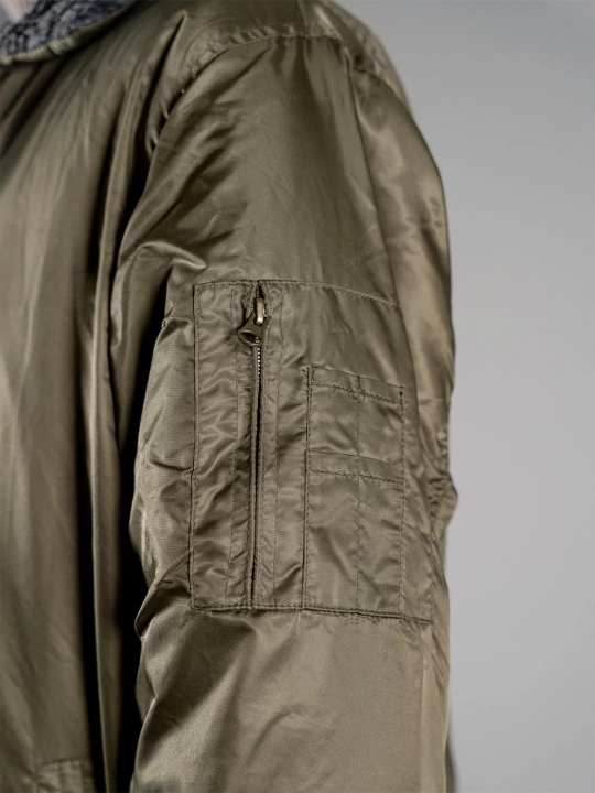 Militarna kurtka bomber z kożuchowym kołnierzem vintage r. XL