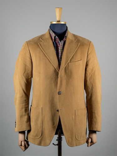 Beżowa diagonalna marynarka z bawełny Uomolebole r. 52