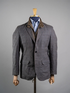 Szaro-brązowa kurtkomarynarka w kratkę JW Tabacchi r. 50