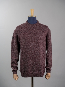 Superdry bordowy melanżowy sweter męski crewneck z wełny i nylonu r. L long