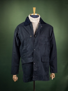 Tayberry&Co. granatowa kurtka męska woskowana olejak z kołnierzem r. S