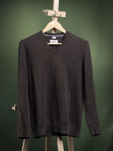 s.Oliver brązowy cienki sweter męski v-neck r. S