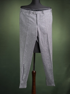 Jasnoszare wełniane flanelowe spodnie męskie r. L short