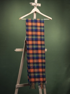 Jack Wills wełniany szalik męski w pomarańczowy tartan