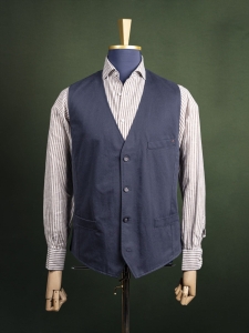 Granatowa casualowa kamizelka w geometryczny mikrowzór Calamar r. 58