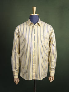 CTF żółta męska koszula w niebieskie paski z bawełny oksford r. L