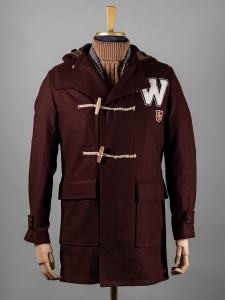 Zara bordowa wełniana kurtka budrysówka męska w stylu Harrego Pottera r. M