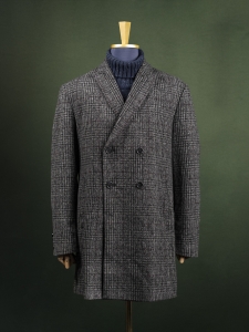 Next szara dwurzędowa dyplomatka męska w pepitkę z ostrymi klapami r. XXL