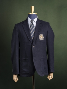 Lufian granatowa męska marynarka collegowa z emblematem r. 50