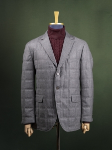 Digel szara męska marynarka pikowana z wielokolorową podszewką r. 54