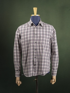 Blue Harbour beżowa koszula w czerwono-granatowo-błękitną kratę r. M