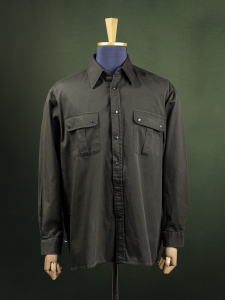 John F. Gee oliwkowa męska koszula na napy z kieszeniami na torsie r. XL