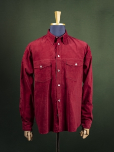 Czerwona koszula sztruksowa z kieszeniami na torsie r. XL