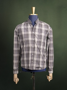 Cottonfield męska casualowa koszula w granatowo-beżową kratę r. S