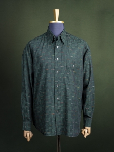 King’s Road zielona koszula w kratę z kolorowymi przeszyciami i kołnierzem spearpoint r. XL