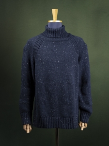 Selected granatowy  golf z białymi przeszyciami r. XL