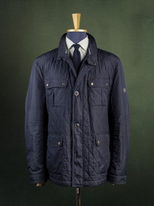 Bugatti granatowa kurtka pikowana ze ściągaczem r. 60