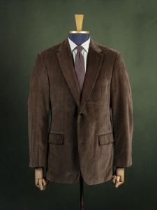 Hugo Boss brązowa marynarka w jodełkę z bawełnianego aksamitu r. L