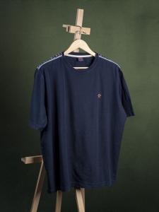 Paul&Shark granatowy męski t-shirt z bawełny oksford r. XL