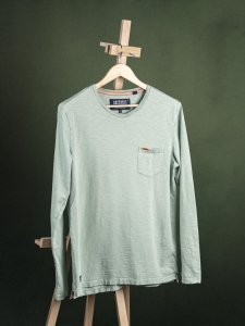 Superdry Szałwiowy męski longsleeve z kieszonką r. M