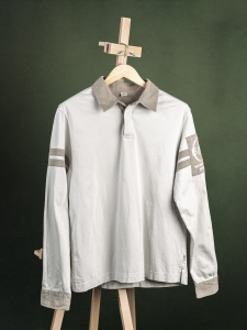 Cerruti beżowa bluza polo męska z długim rękawem r. L