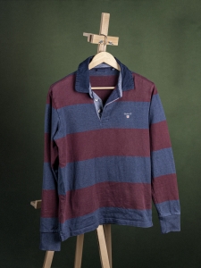 Gant granatowo-bordowa bluza rugby męska z emblematem r. M