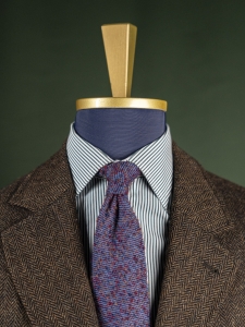 Guido pellegrini niebieski melanżowy krawat z wełny boucle