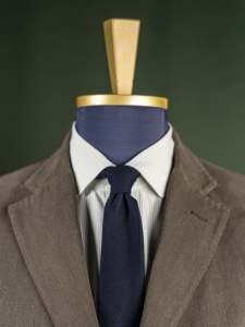 Maximilian Firenze granatowy wełniany krawat na niższy wzrost