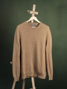 Tu Man beżowy sweter męski z okrągłym dekoltem r. XL