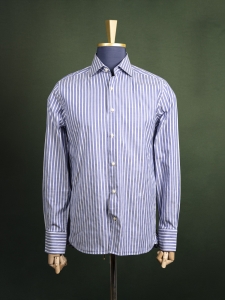 Juvenis niebieska koszula męska w prążek z naszywką w motywie koników morskich r. L