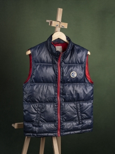 Napapijri granatowa męska kamizelka puchowa z emblematem r. 48