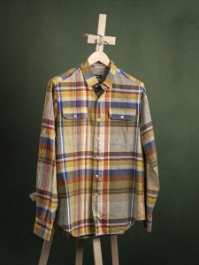 Walbusch wielokolorowa koszula męska z kieszonkami w dużą kratę r. 39/40