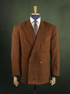 Brązowa marynarka męska dwurzędowa true vintage r. 54