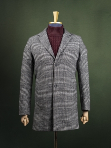 Jules szary płaszcz męski dyplomatka w pepitkę r. M