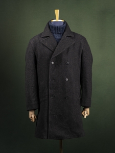 Hugo Boss brązowy męski płaszcz dwurzędowy bosmanka r. XL