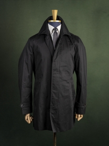 Benetton czarny męski płaszcz przeciwdeszczowy mackintosh r. 50