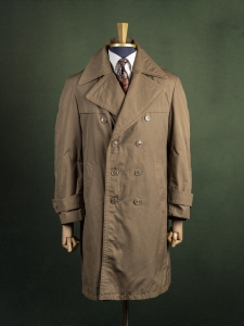 Omex oliwkowy męski trencz z klapami sztormowymi true vintage r. XL