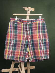 Ralph Lauren różowe szorty męskie w dużą wielokolorową kratę r. 32