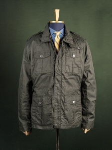 Jan Paulsen oliwkowa pikowana field jacket męska ze ściągaczem r. XL