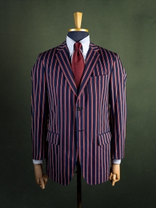 Tommy Hilfiger granatowy męski rowing blezer w czerwony prążek r. 50